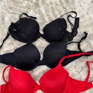 Elegant Victorias Secret PINK special 3 bra Sale Black and Red Women's Bras